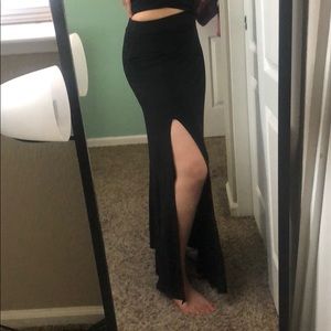 Black Slit Skirt